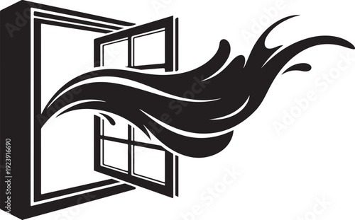 Black smoke coming out of an open window quickly