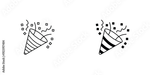 Confetti party popper icon graphic design vector symbols. Best for Graphics