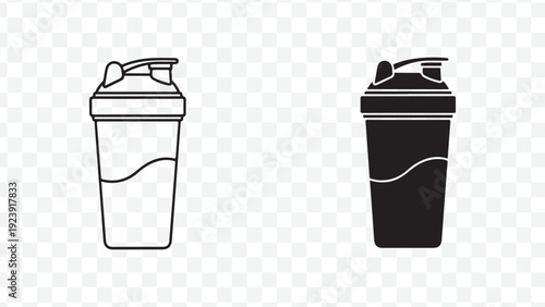 Set of 2 protein shaker icons vector