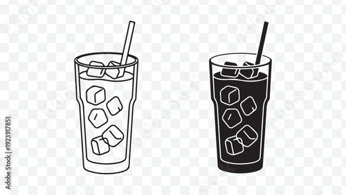 Set of 2 cold drink icons vector