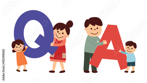 QとAの文字を持つ家族