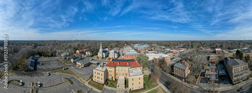 Panoramic view of York and its historic courthouse in South Carolina