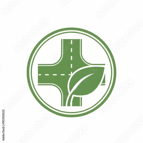 Green Medical Cross with Leaf Logo.
