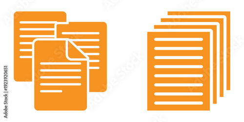 Paper documents icons. paper symbol with multiple page. Vector illustration.
