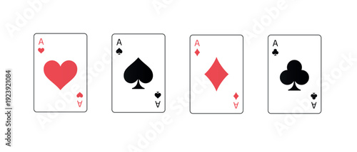 Playing card suits icon set.