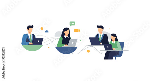 Virtual Team Collaboration & Online Business Communication via Laptops