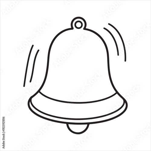 Notification bell lone icon vector illustration. Ringing Bell Line Vector