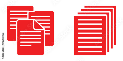 Paper documents icons. paper symbol with multiple page. Vector illustration.