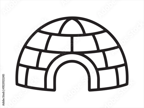 Igloo Outline Icon. Igloo Silhouette Icon – Simple Arctic Ice House Illustration
