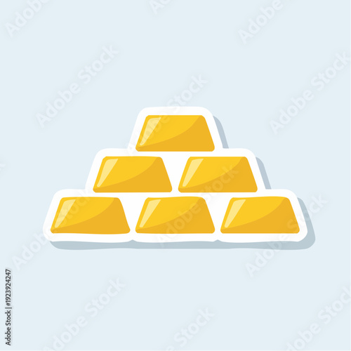 Lingots d’or stylisés empilés en illustration