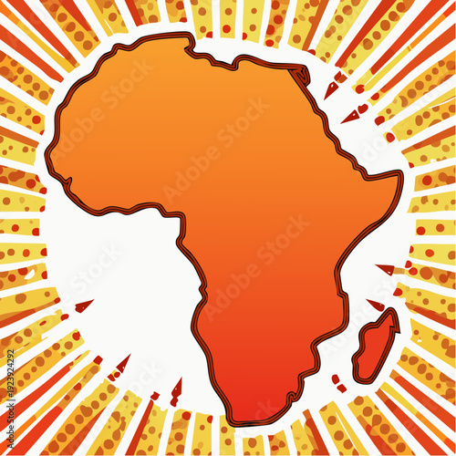 Illustration stylisée du continent africain en orange