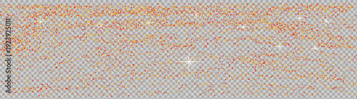 Scattered golden confetti dots forming decorative festive abstract pattern isolated on white background illustration