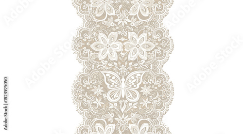 Elegant Lace Pattern With Floral Ornament Decorative Background Vector Illustration