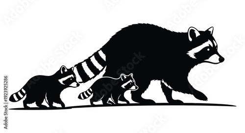 Raccoon Family Silhouettes Mother Kits
