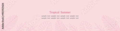 シンプル南国ラインバナー ピンク ワイド