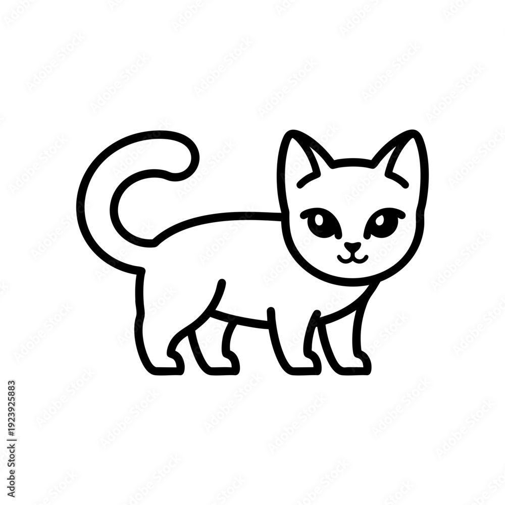 Fototapeta premium Simple Cat Outline