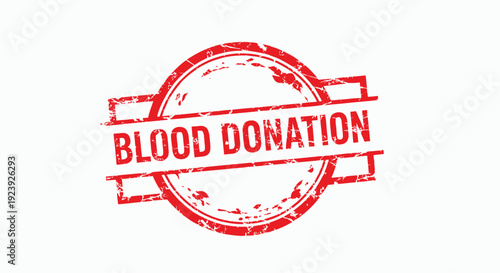 A distressed red rubber stamp displaying the text blood donation prominently