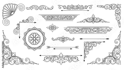 Ornament frame with vintage certificate design elements