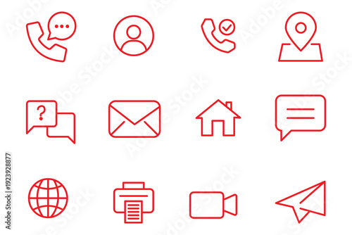 Business card, visiting card icon. Home, location, call, website, mail and message icon vector set. Contact icons set for website and business card. Modern contact us icons for digital use. vector