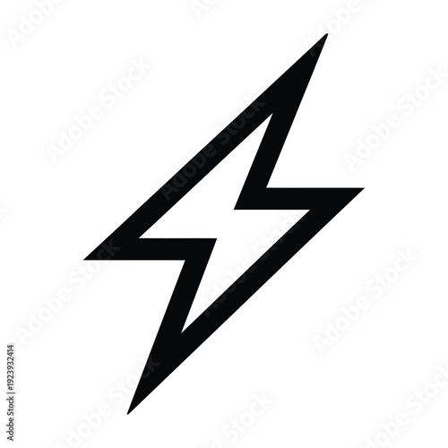 Bold black lightning bolt symbol graphic