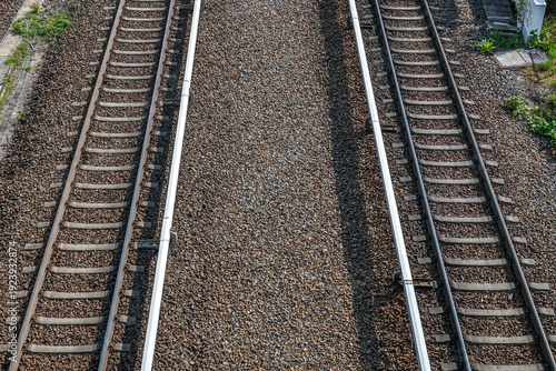 Gleise der Eisenbahnstrecke in Berlin