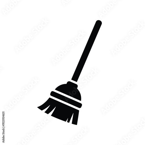 Black broom cleaning tool brush