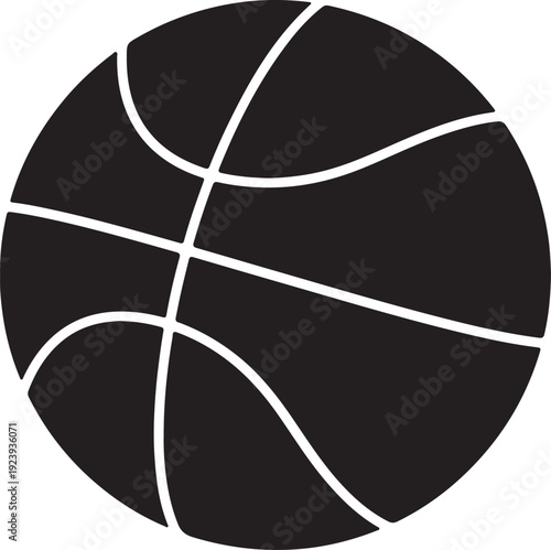 Basketball Icon Minimal Solid Basketball Ball Silhouette Vector.