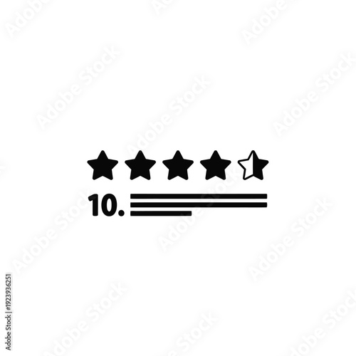Five star rating with one empty star and score stars