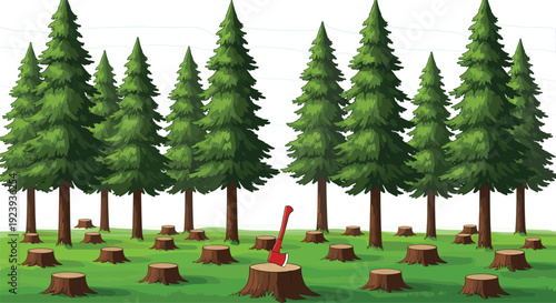 deforestation, forest, environment, logging, wood, stump, axe, pine, tree, , 