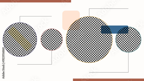 Abstract Modern Background with Circle Geometric Shapes Photo Collage Frames. Minimalist Design Pastel Color Vector. Suitable for Social Media Templates, Banners, Posters, Presentations, Branding