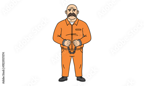 Man in Orange Jumpsuit with Handcuffs