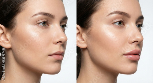 Wallpaper Mural Young Woman's Profile Showing Nose and Lip Transformation After Surgery Torontodigital.ca