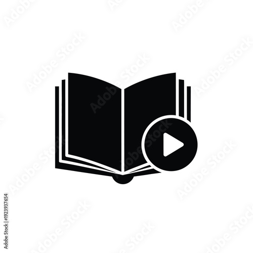 Black book with play button white