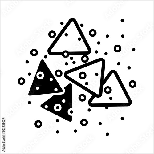 Potato Chips Icon, Crunchy Baked Or Deep Fried Slice Of Potato Snack