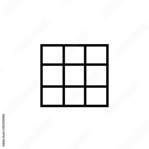 Black grid pattern with nine squares white