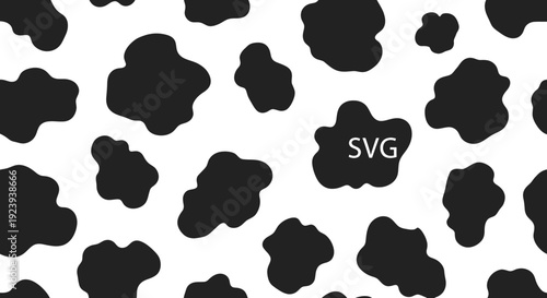 Black and White Cow Pattern Seamless Texture