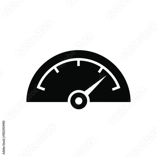 Black speedometer with white dial gauge dashboard instrument