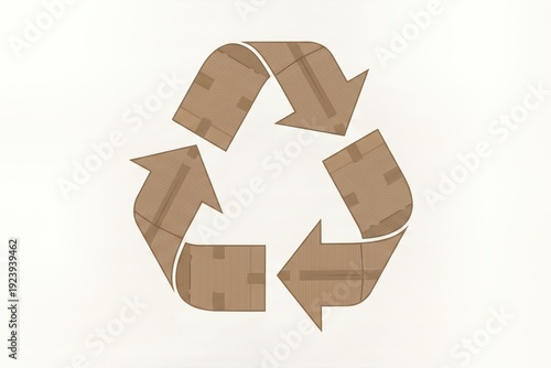 3D Illustration of Cardboard Box Symbol for Sustainable Packaging and Zero Waste Concept