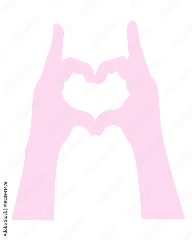 Obraz premium Simbólico corazón manos pink.