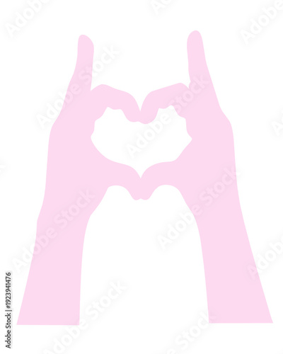Simbólico corazón manos pink.