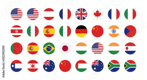 Collection of international flags representing different countries displayed together, symbolizing global unity and diversity, viewed from a straightforward perspective