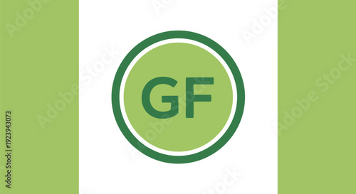 Gluten-free logo design GF label green badge.