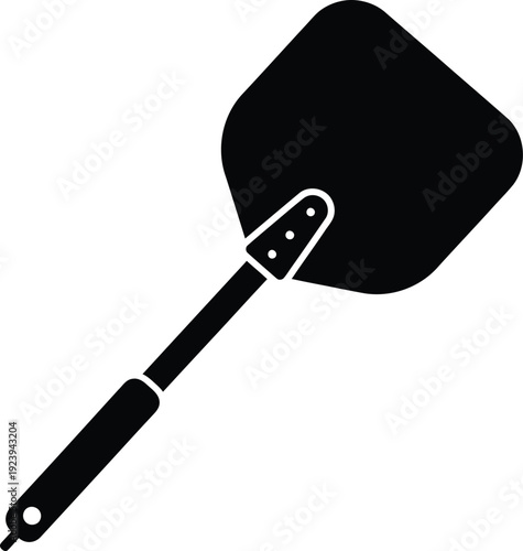 Isolated set of black silhouettes of kitchen knives and stainless steel tools including a sharp metal blade and wooden handle spatula on a white background