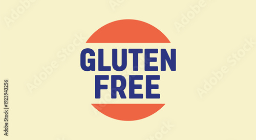 Gluten Free Label in Blue and Orange.