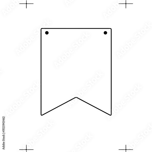 Blank hanging tag label template with rounded corners and punch holes plus crop marks isolated on white background for packaging mockups clothing price tags and print ready design layout