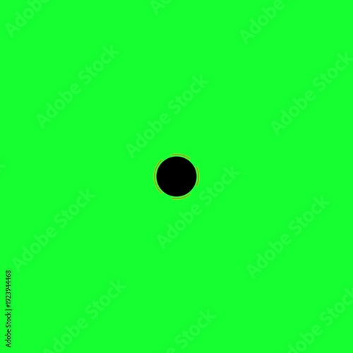 Animated Black Circle Yellow Outline Pulsating Expanding Contracting Seamless Loop Green Screen Chroma Key Background Element