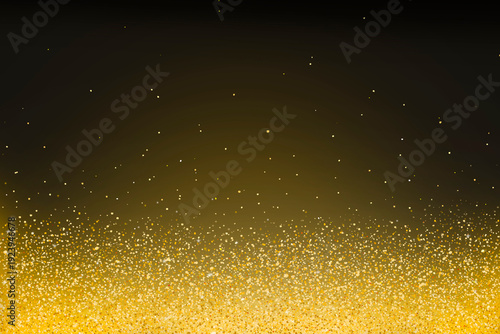 Dark background with golden sparkles flying down.