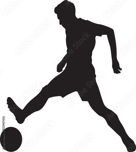 soccer player silhouette on transparent background