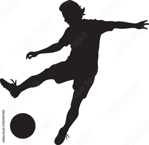 soccer player silhouette on transparent background