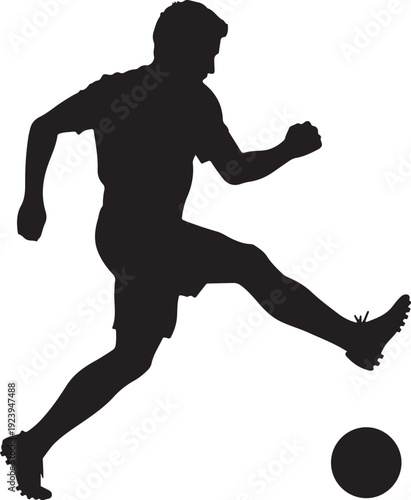 soccer player silhouette on transparent background